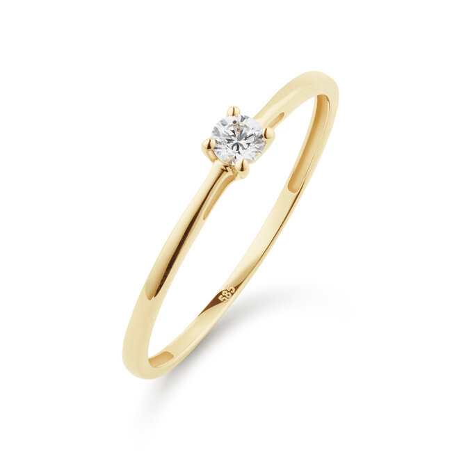 Solitaire Moderne - 0.10 ct. - diamanten ring