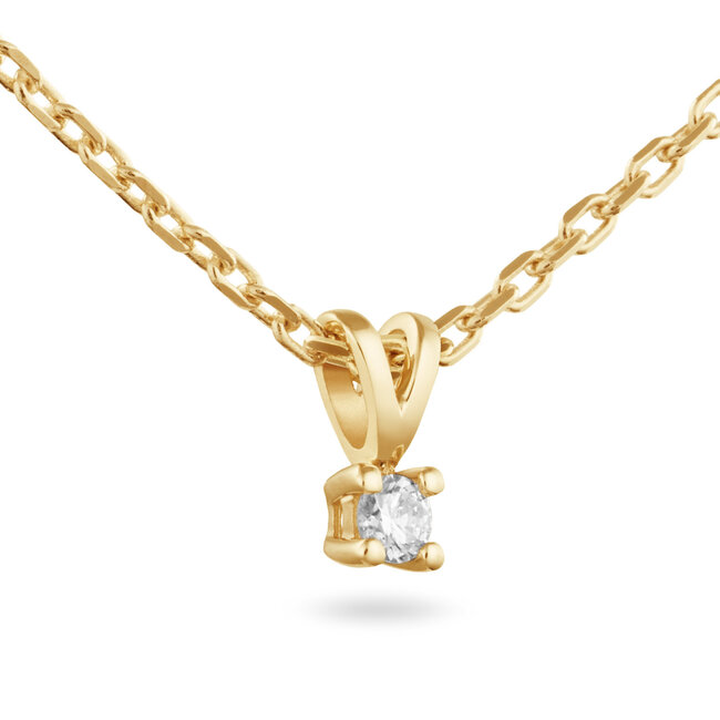 Solitaire Moderne - 0.15 ct. - Diamanten Ketting