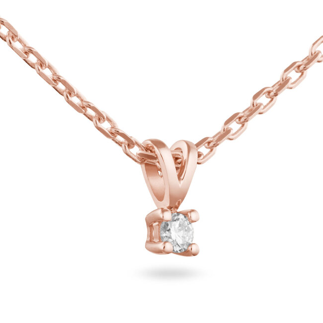 Solitaire Moderne - 0.15 ct. - Diamanten Ketting