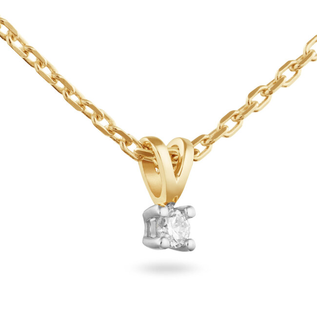 Solitaire Moderne - 0.15 ct. - Diamanten Ketting