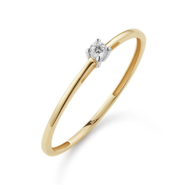 Solitaire Moderne - 0.05 ct. - diamanten ring