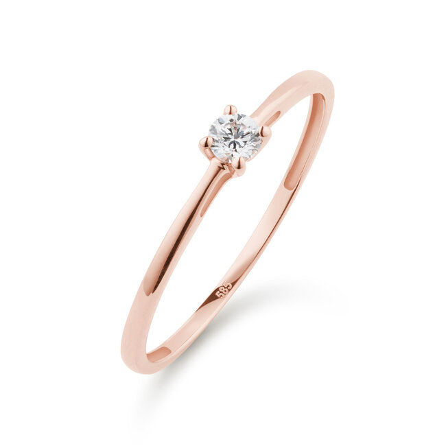 Solitaire Moderne - 0.10 ct. - diamanten ring
