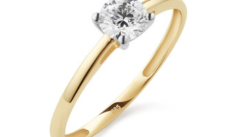 Gouden Halo Verlovingsring Met Zwarte Diamant 0.60 Crt En Diamant Halo Verlovingsring Exclusieve Smaakvolle Miranda Rnd