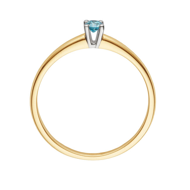 Solitaire Elite - Blauwe diamant - 0.10 ct