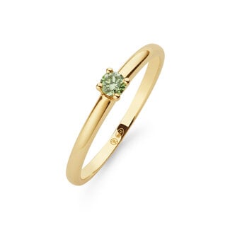 Solitaire Elite - Groene diamant - 0.10 ct