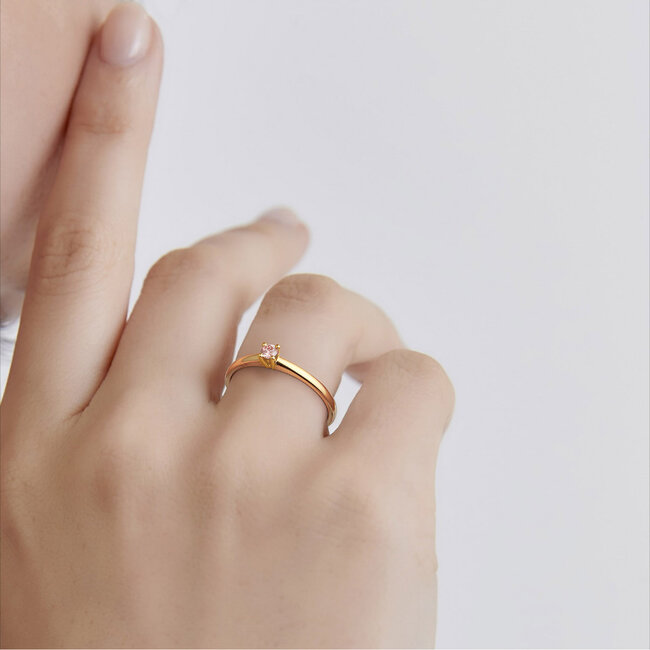 Solitaire Elite - Roze diamant - 0.10 ct