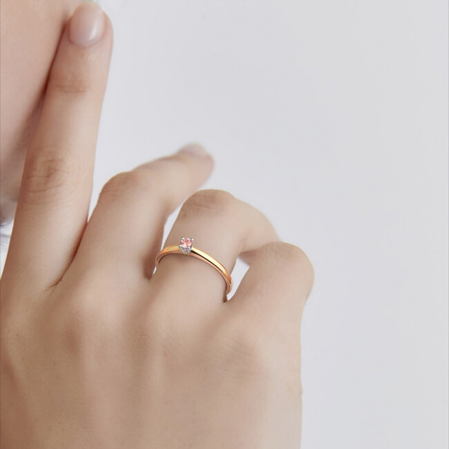 Solitaire Elite - Roze diamant - 0.10 ct