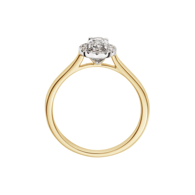 Halo Oval ring - 0.51 ct lab-grown diamant