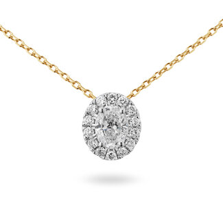Halo Oval ketting - 0.51 ct