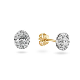 Halo Oval oorstekers - 0.53 ct