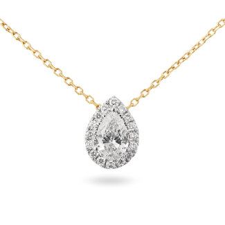 Halo Pear ketting - 0.50 ct