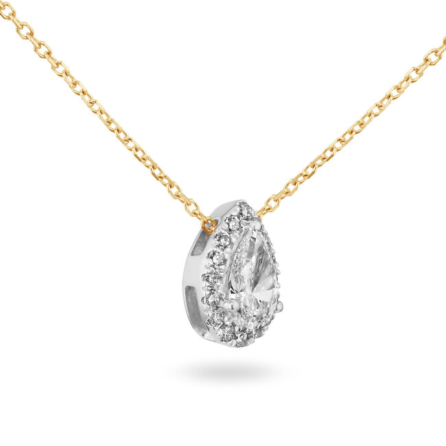 Halo Pear - 0.50 ct  - Diamanten ketting