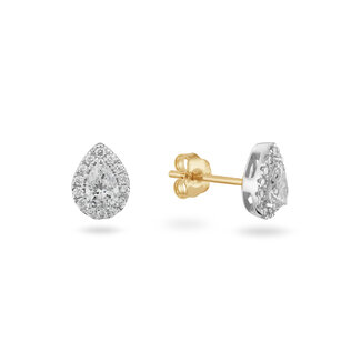 Halo Pear oorstekers - 0.53 ct