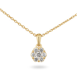 Rosette ketting - 0.20 ct