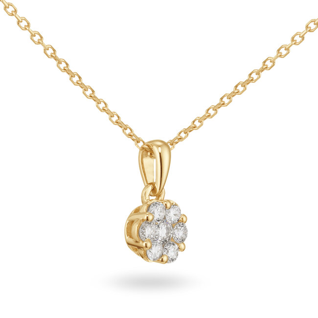 Rosette - 0.20 ct  - Diamanten ketting