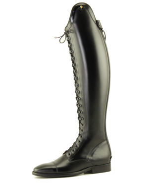 Petrie Boots Petrie Full Laced up boot  Rimini with zipper at the back in black patent leather