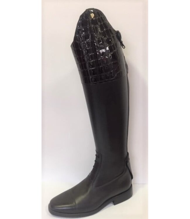 Petrie Jumping Boots (laced) 25% discount J311-4.0 Petrie Coventry black with a black croco hunting top UK size 4.0 46-32