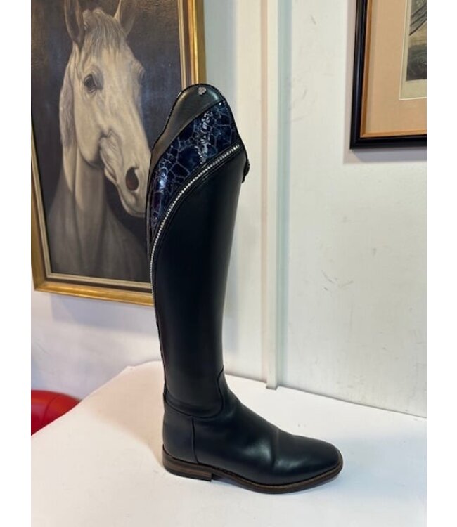 Petrie Dressage Boots 25% Discount D709-5.0 Petrie Sublime Dressage in blue calfleather with decoration stroke UK 5.0 46-33.5-33