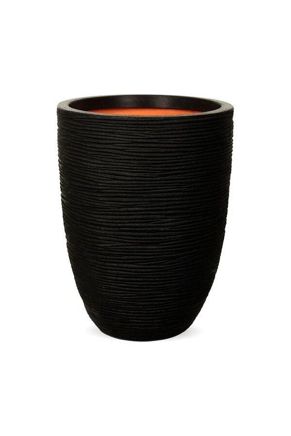 Elegancki niski czarny wazon