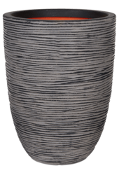 Capi Nature Rib NL Elegancki niski wazon w kolorze antracytowym