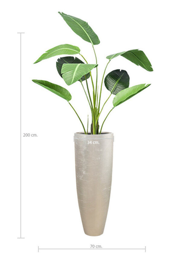 Sztuczna roślina Strelitzia w doniczce Champagne