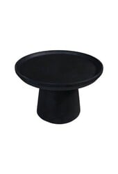 Stolik pomocniczy Drum - 60x60x40 - Matowy Czarny - Drewno mango