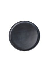 Stolik pomocniczy Drum - 60x60x40 - Matowy Czarny - Drewno mango