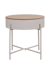 Sisco Side Table - Stolik boczny ze stali malowanej proszkowo w kolorze beżowo-jasnoszarym, Ø40x40 cm