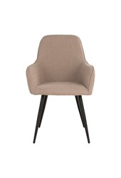 Harbo Dining Chair - Krzesło do jadalni z tkaniny bouclé, beżowe z czarnymi nogami, HN1233 - Zestaw 2 szt.