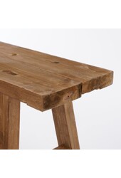 Ławka drewniana Bold – dł. 108 x szer. 20 x wys. 37 cm – drewno z recyklingu – Brązowy