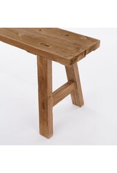 Ławka drewniana Bold – dł. 108 x szer. 20 x wys. 37 cm – drewno z recyklingu – Brązowy