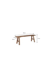 Ławka drewniana Bold – dł. 108 x szer. 20 x wys. 37 cm – drewno z recyklingu – Brązowy