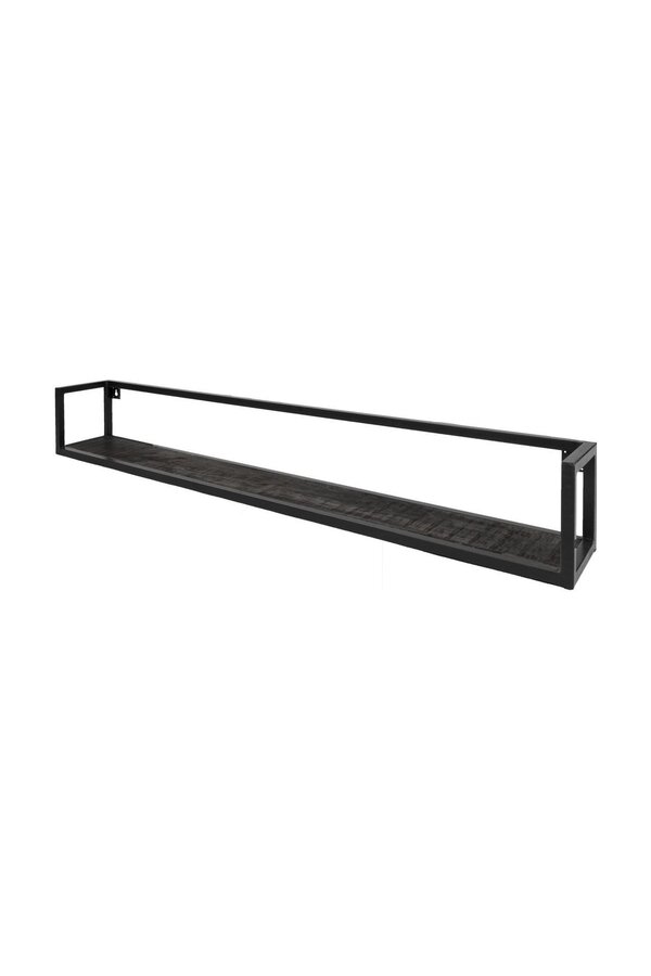 Półka ścienna Vintage z czarnego drewna mango 140 cm
