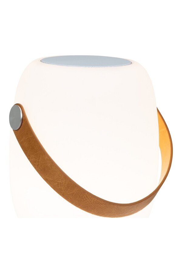 Lampa LED Cardiff - Lampa z paskiem, ładowalna, głośnik Bluetooth, biała