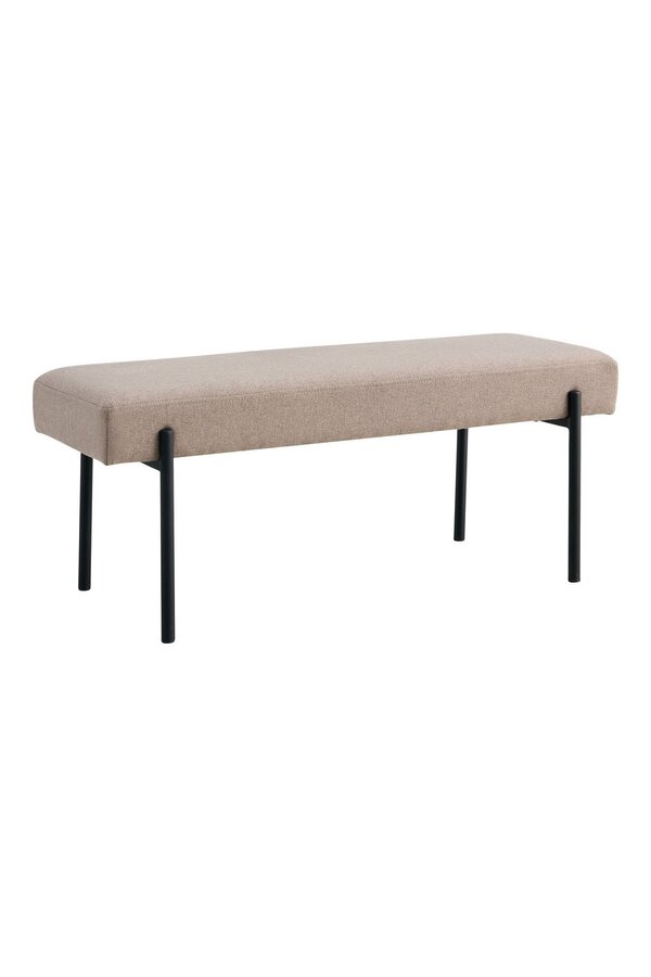 Swindon Bench - Ławka, kamień z czarnymi nogami, 100x36x42,5 cm, HN1231