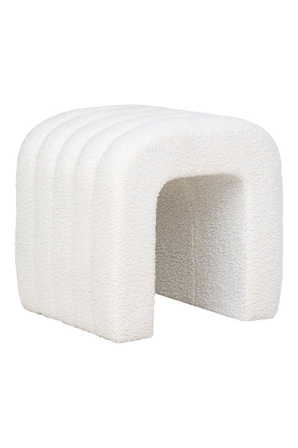 Pufa Colma - Pufa, boucle, biała, 41x36,5 cm, HN1234