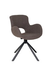 Amorim Dining Chair - Krzesło do jadalni, z bouclé w kolorze grzybowym z obrotową podstawą - Zestaw 2 szt.