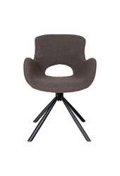 Amorim Dining Chair - Krzesło do jadalni, z bouclé w kolorze grzybowym z obrotową podstawą - Zestaw 2 szt.