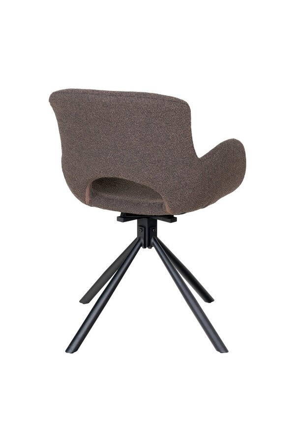 Amorim Dining Chair - Krzesło do jadalni, z bouclé w kolorze grzybowym z obrotową podstawą - Zestaw 2 szt.