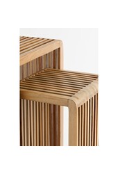 Yonker Stolik na rośliny - Zestaw 2 szt. - D35 x S25 x W80 cm - Drewno z recyklingu - Brązowy