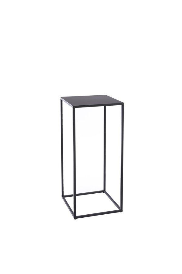 Quinty Stolik pomocniczy - Zestaw 3 - D30 x S30 x W70 cm - Metal - Czarny