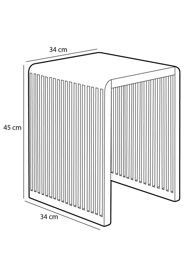 Yonker Stolik boczny - Zestaw 3 szt. - D44 x S34 x W50 cm - Drewno z recyklingu - Brązowy