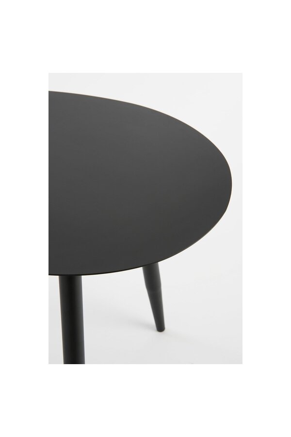 Stolik pomocniczy - Zestaw 2 sztuk - D80 x S60 x W47 cm - Metal - Czarny