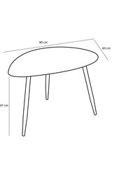 Stolik pomocniczy - Zestaw 2 sztuk - D80 x S60 x W47 cm - Metal - Czarny