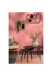 Stolik pomocniczy - Zestaw 2 sztuk - D80 x S60 x W47 cm - Metal - Czarny