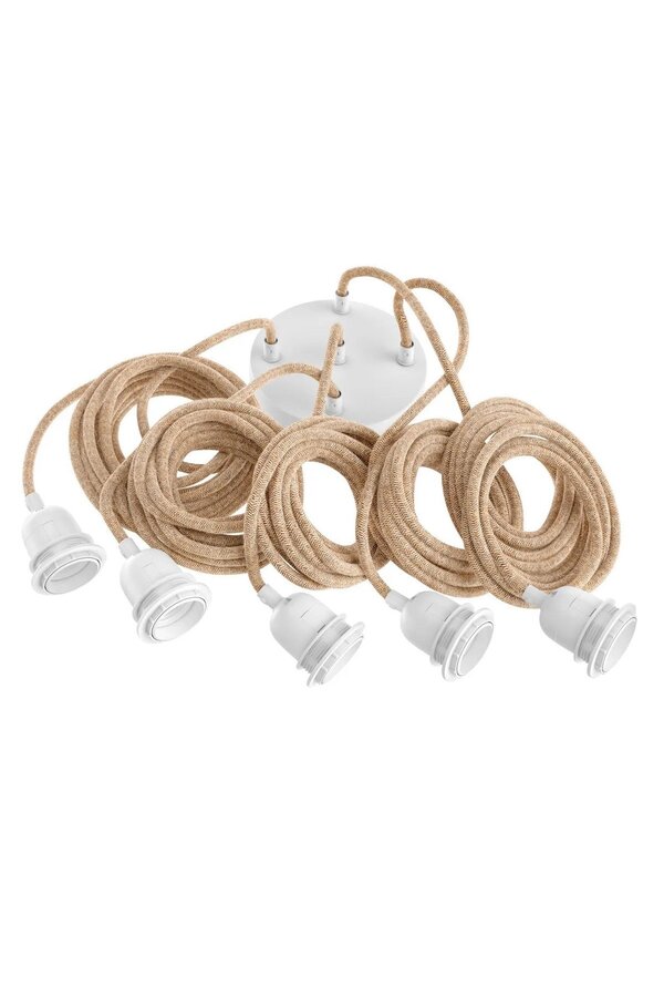 Oprawa Lampy Sufitowej - Naturalna Biel - 5 Oprawek