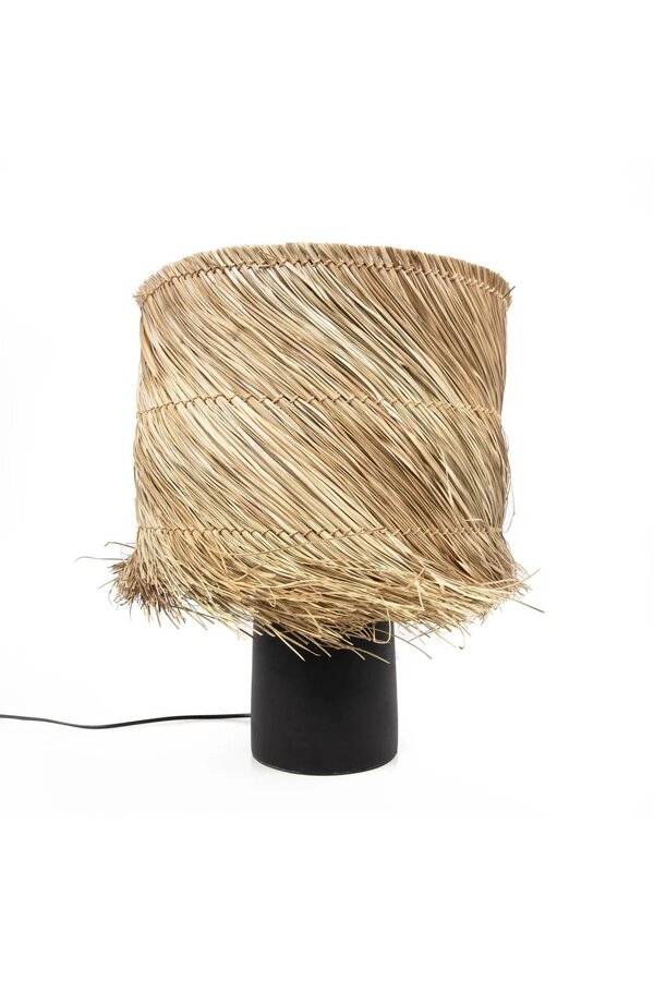Lampa stołowa Pandan - czarno-naturalna