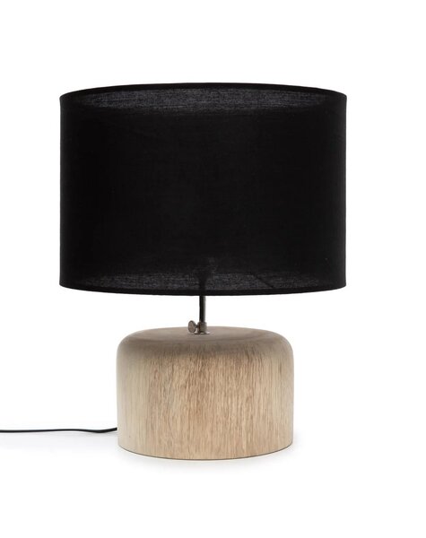 Bazar Bizar Living Lampa stołowa z drewna tekowego - Naturalna Czerń