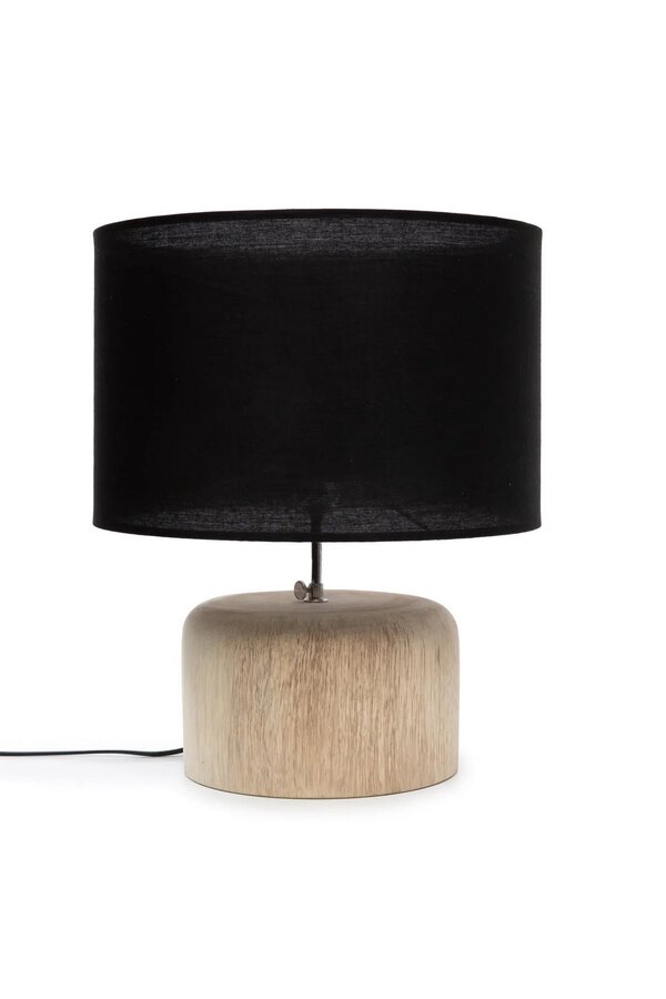 Lampa stołowa z drewna tekowego - Naturalna Czerń