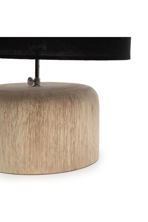 Lampa stołowa z drewna tekowego - Naturalna Czerń